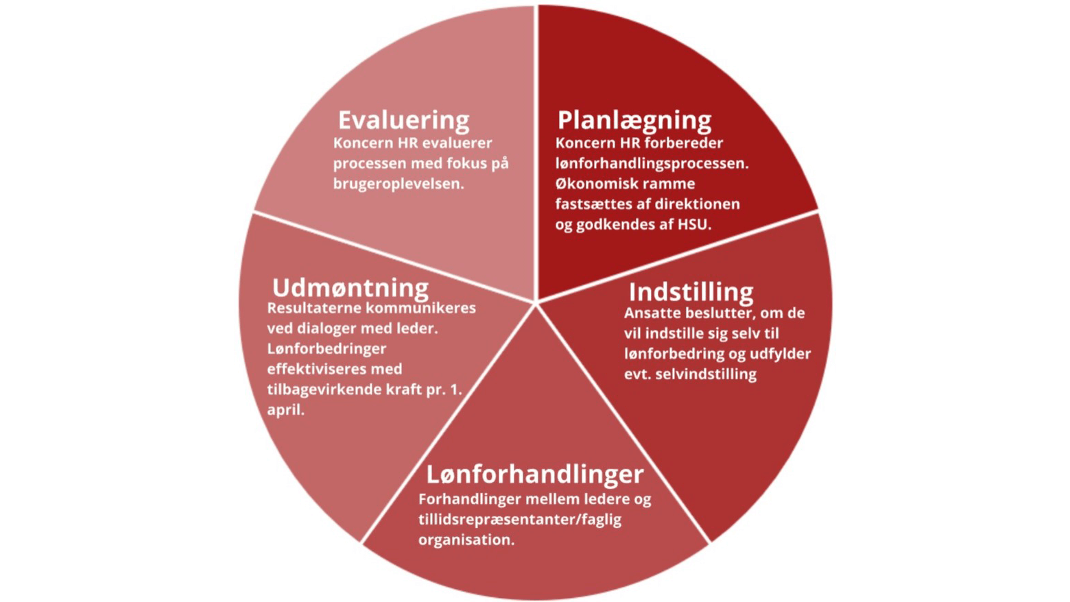 Illustration af forløbet af de årlige lønforhandlinger på DTU.